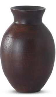Dark Mango Wood Pot Bellied Vases Assorted