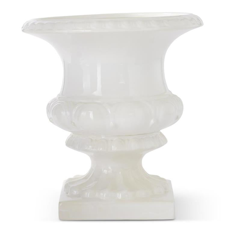 Glossy White Ceramic Urn