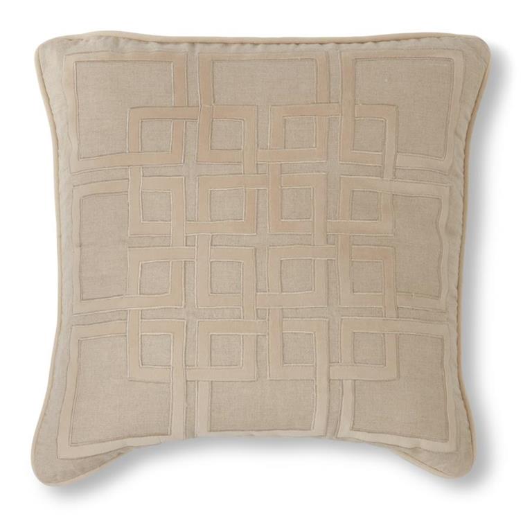 Ivory Linen & Velvet Square Pillow