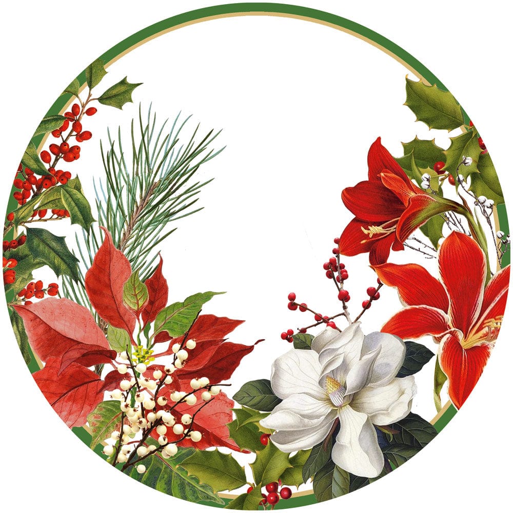 Caspari Christmas Garden Dinner Plates