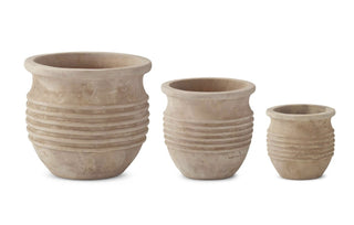 Ribbed Terracotta Pot with Drain Assorted
