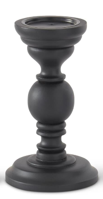 Black Mango Turned Wood Candleholder Assorted