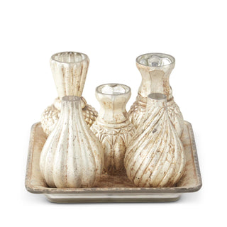 Burnt Champagne Bud Vases or Square Tray Assorted