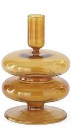 Handmade Amber Glass Modern Taper Candleholder Assorted