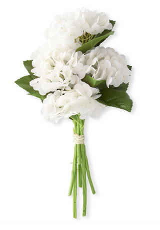 White Real Touch Hydrangea Bundle (6 stems) 13"