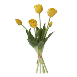 Yellow Real Touch Tulip Bud & Bloom Bundle, UV Protected
