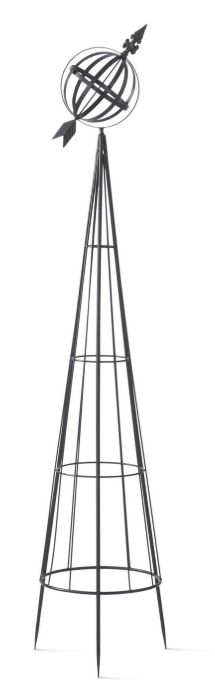 Black Metal Armillary Sphere Garden Trellises, 3 Sizes
