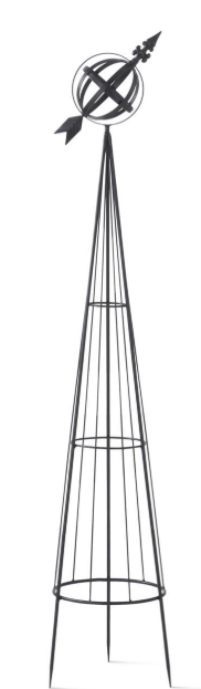 Black Metal Armillary Sphere Garden Trellises, 3 Sizes