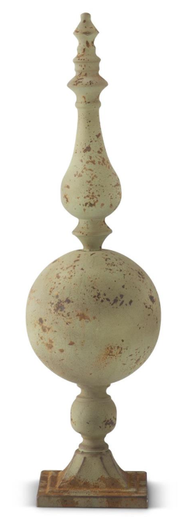 Weathered Green Metal Finial Assorted