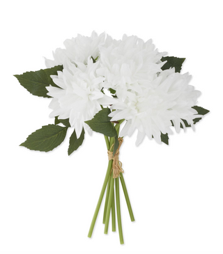 White Real Touch Dahlia Bundle (6 stems) 12"