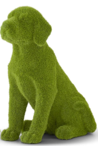 Green Flocked Mossy Dog Assorted