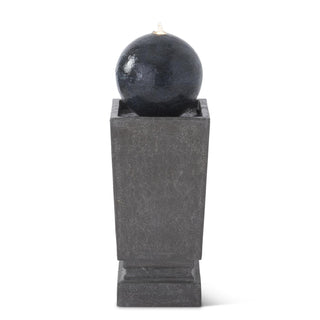 Gray Resin Globe Water Fountain