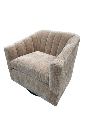 Coco II Channel Swivel Chair in Linen