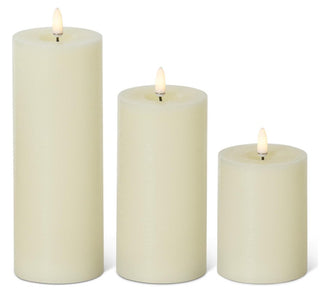 Cream On/Off Touch LED Pillar Candles with Timers Assorted
