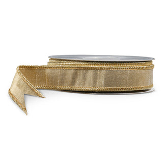 1" Gold Metallic Wired Ribbon - SOLD BY THE FOOT Christmas festive gift wrap