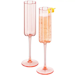 Pink Shatterproof Acrylic Flower Champagne Flute