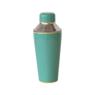 21 oz. Enameled Stainless Steel Cocktail Shaker w/ Colored Edge gold turquoise