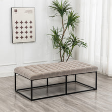 Load image into Gallery viewer, Gray Tufted Ottoman
