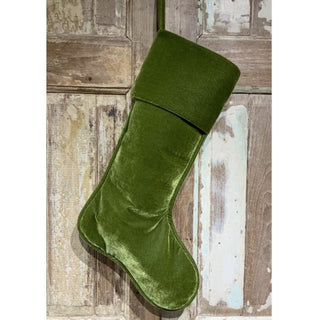 23" Pine Green Velvet Christmas Stocking
