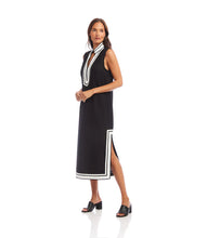 Load image into Gallery viewer, Karen Kane St. Tropez Sleeveless Midi Dress, Black with Off White
