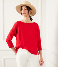 Load image into Gallery viewer, Karen Kane 3/4 Sleeve Boatneck Top, Cherry
