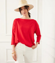 Load image into Gallery viewer, Karen Kane 3/4 Sleeve Boatneck Top, Cherry
