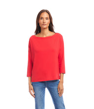 Load image into Gallery viewer, Karen Kane 3/4 Sleeve Boatneck Top, Cherry
