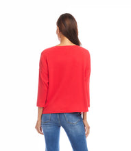 Load image into Gallery viewer, Karen Kane 3/4 Sleeve Boatneck Top, Cherry
