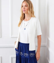 Load image into Gallery viewer, Karen Kane Short Sleeve Ribbed Cardigan Sweater, Off White
