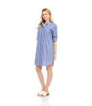 Load image into Gallery viewer, Karen Kane Roll Tab Stripe Shirtdress
