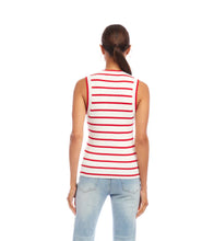 Load image into Gallery viewer, Karen Kane Stripe Ribbed Sweater Tank, Red
