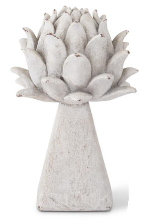 Whitewashed Resin Faux Stone Artichoke Finials Assorted