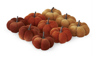 2" Tan Rust & Orange Velvet Filler Pumpkins