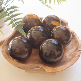 Recycled Amber Glass Ball, Sold Individually