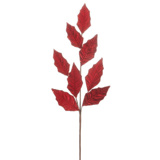 30" Red Leaf Spray red glitter