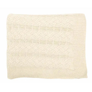 Natural Double Cable Throw Blanket