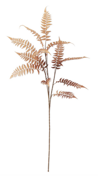 39" Orange with Brown Speckles Fern Spray