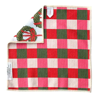 Crae Wrapped in Wreaths : Reversible Washcloth