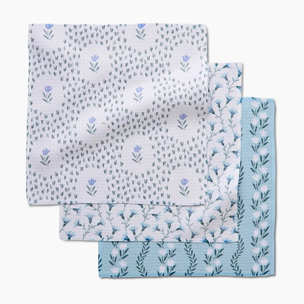 Geometry Trailing Farmhouse Florals Dishcloth Set