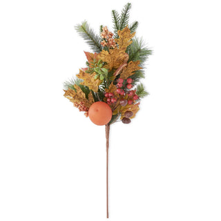 Pine Oak & Maple Leaves Spray with Orange Acorns & Rosehips 28"