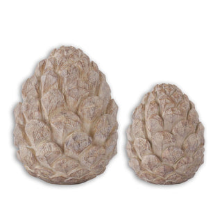 Wood Grain Standing Pinecones Assorted