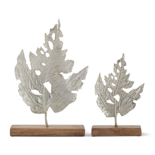 Silver Metal Leaf Sculpture Assorted