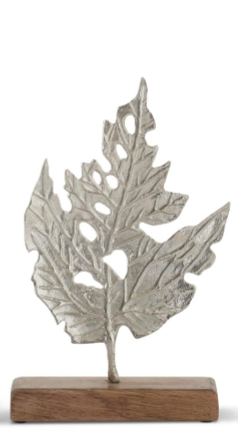 Silver Metal Leaf Sculpture Assorted