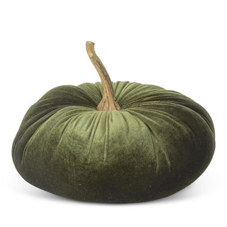 Green Velvet Stuffed Pumpkin 6.25"