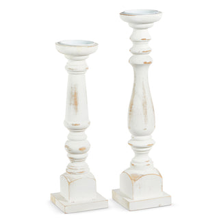 Distressed White Candle Holder Assorted