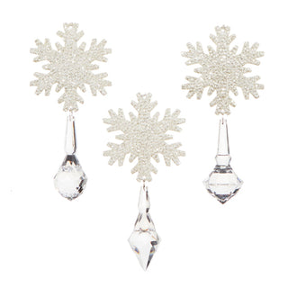Snowflake Crystal Drop Ornament Assorted