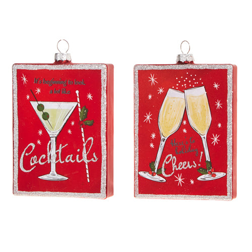 Cheers & Cocktail Ornament Assorted