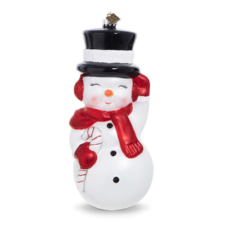 Snowman with Candy Cane Ornament