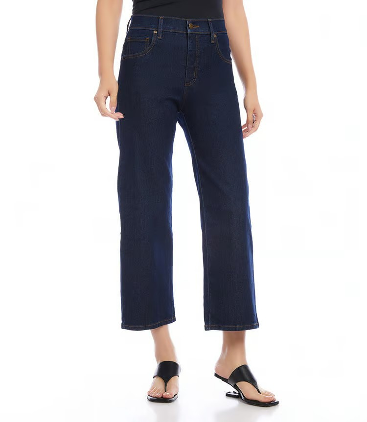 Karen Kane Cropped Wide Leg Jeans