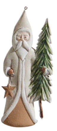 Natural Santa with Tree Assorted Ornaments